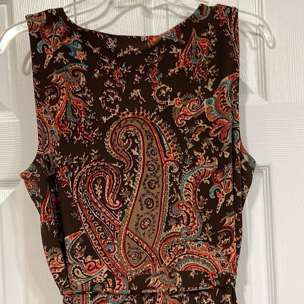 Adorable Ralph Lauren Size Large Petite Mock Wrapped Dress in paisley Print - Picture 4 of 6